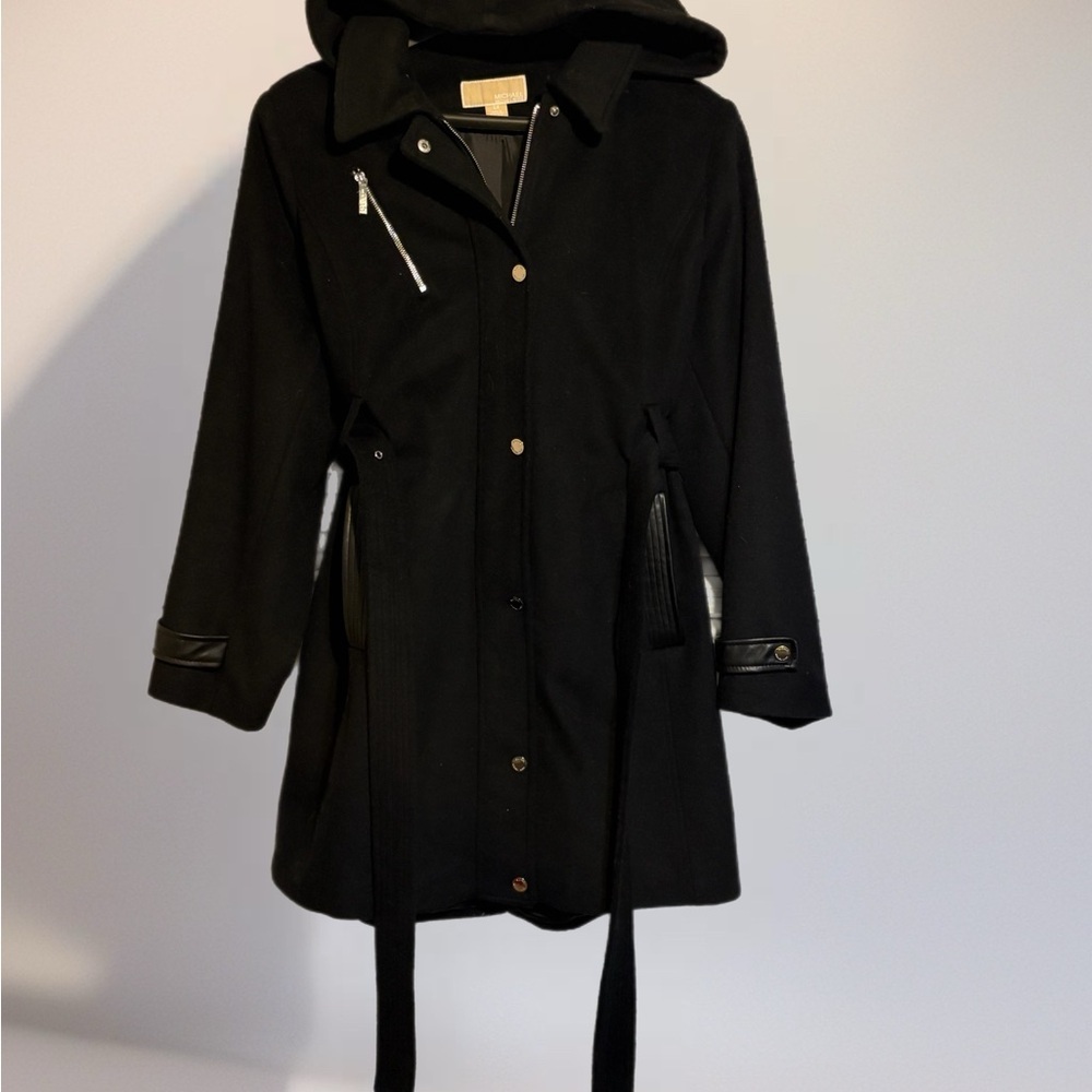 MICHAEL Michael Kors Black Trench Coat - Picture 2 of 6